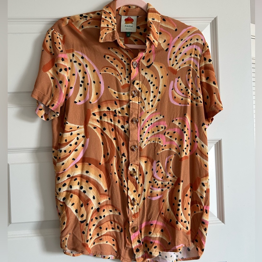 Farm Rio banana print Uni button down